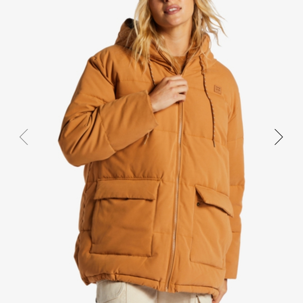 Billabong Love On You Recycler Jacket sz M, Caramel New with Tag